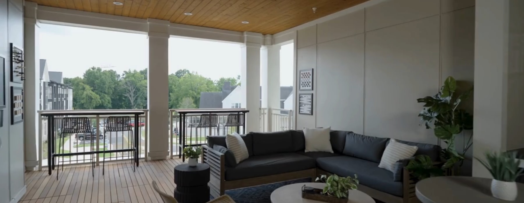 a room with a couch and a table